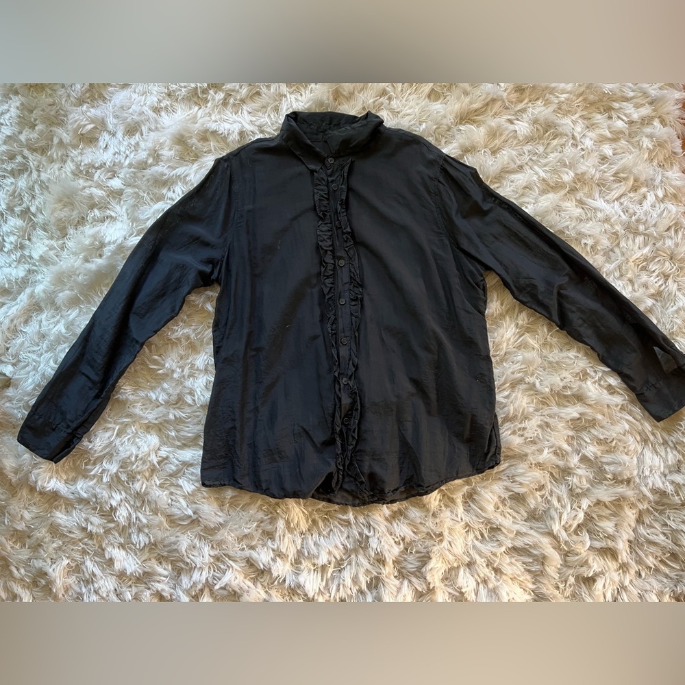 CP Shades black button down tuxedo shirt